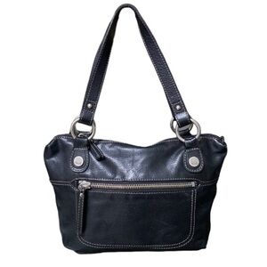 Fossil Black Satchel Hanover Shoulder Bag